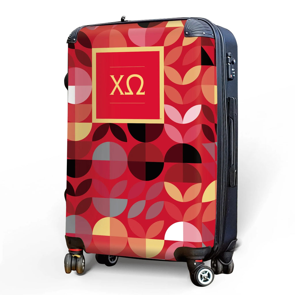 Chi Omega 20" Carry-on Suitcase Luggage - Geo Petals | XO Gifts