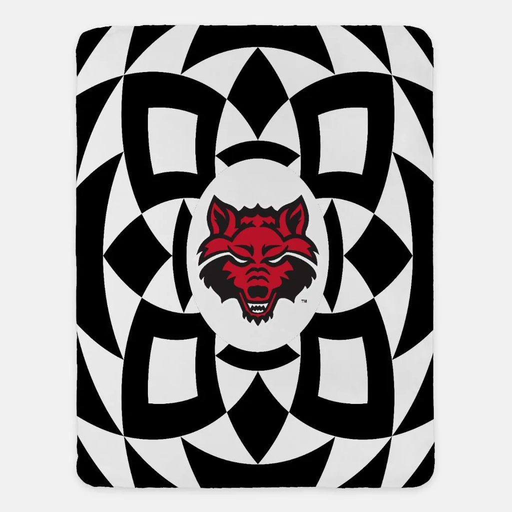 Arkansas State Sherpa Blanket - Black Tribal 60"x80" | Gifts and Decor | Spirit Shop and Merchandise | Festive Fit Home