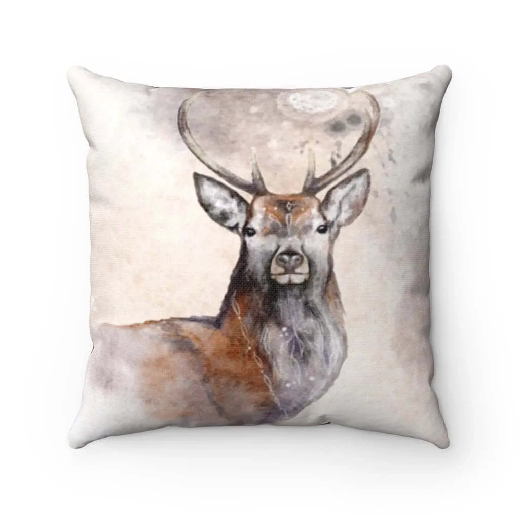 Winter Stag Pillow Case Cover Square 18"x18"