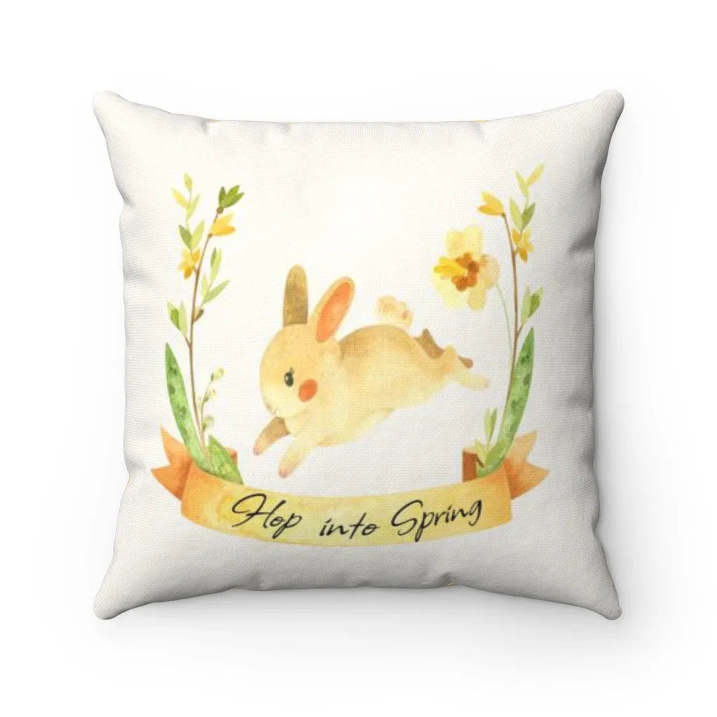 Hop Into Spring Throw Pillow Case, Festive Fit Home, Easter Pillow Case, Spring Pillow Case, Spring Home Decor, Watercolor Throw Pillow Case,