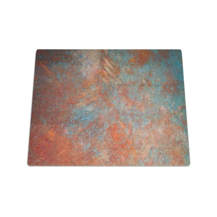 RV Camper Cooktop Cover Protector & Cutting Board - Orange & Teal Rust