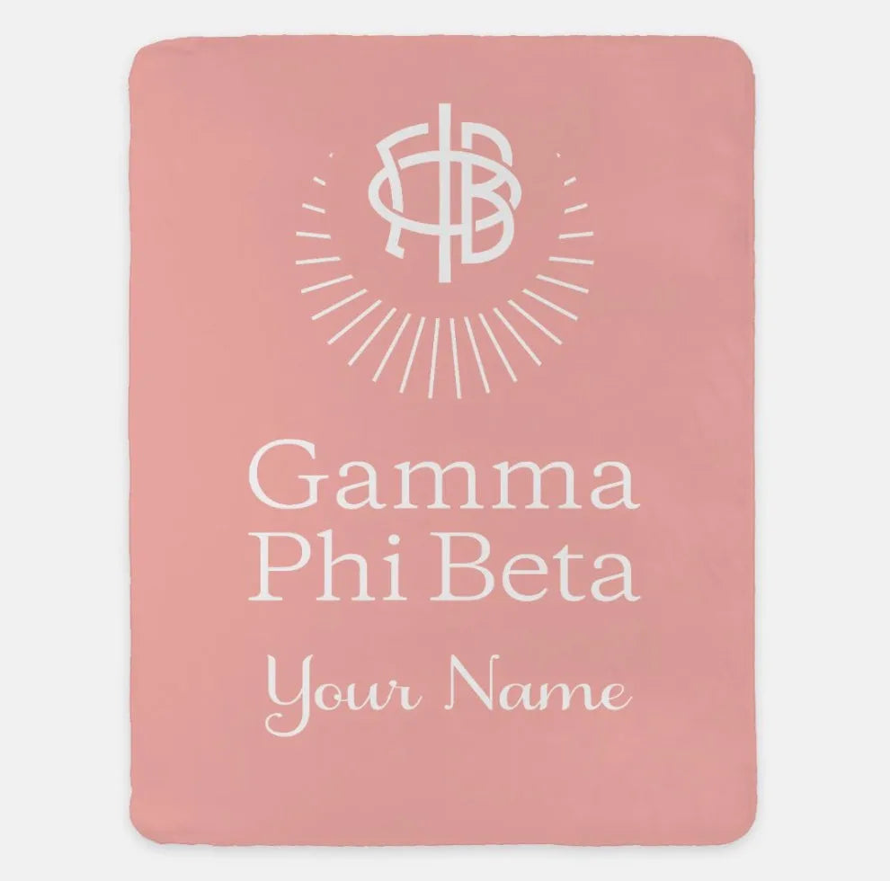 Personalized Gamma Phi Beta XL 60x80 Sherpa Blanket | GPhiB Gifts