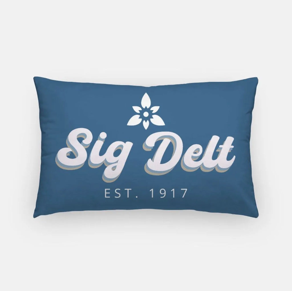 Sig Delt Lumbar Pillow Cover - Retro | Custom Gifts | Dorm Decor