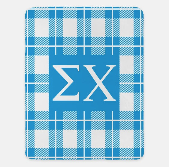 Sigma Chi XL 60x80 Sherpa Throw Blanket - Plaid | Official Merch | Gifts