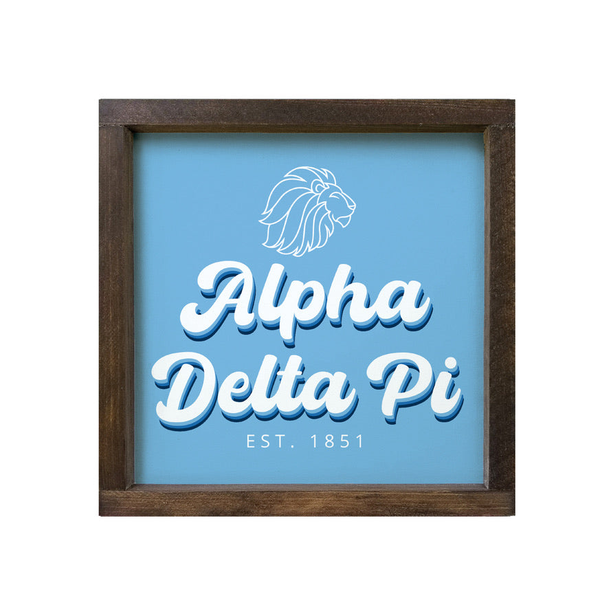 Alpha Delta Pi Sign - Retro Alphie - 12"x12"| Gifts and Merchandise