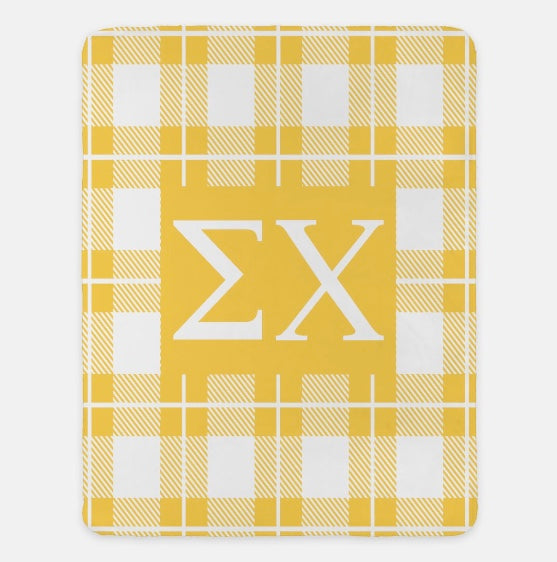 Sigma Chi XL 60x80 Sherpa Throw Blanket - Plaid | Official Merch | Gifts