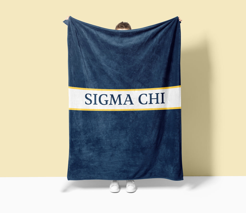 Sigma Chi XL 60x80 Blanket - Traditional Center Band | Official Merch