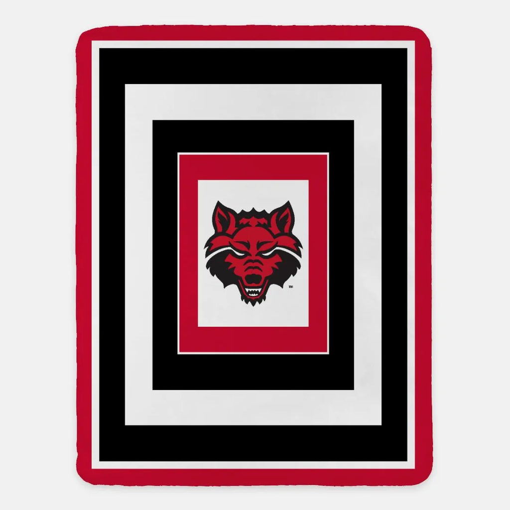 Arkansas State University Layered Sherpa Blanket 60"x80" | Gifts and Merchandise | Festive Fit Home