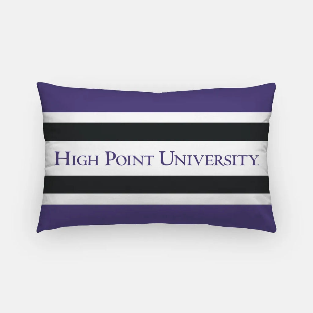 High Point University Striped Lumbar Throw Pillow | Gifts and Decor | Festive Fit Home