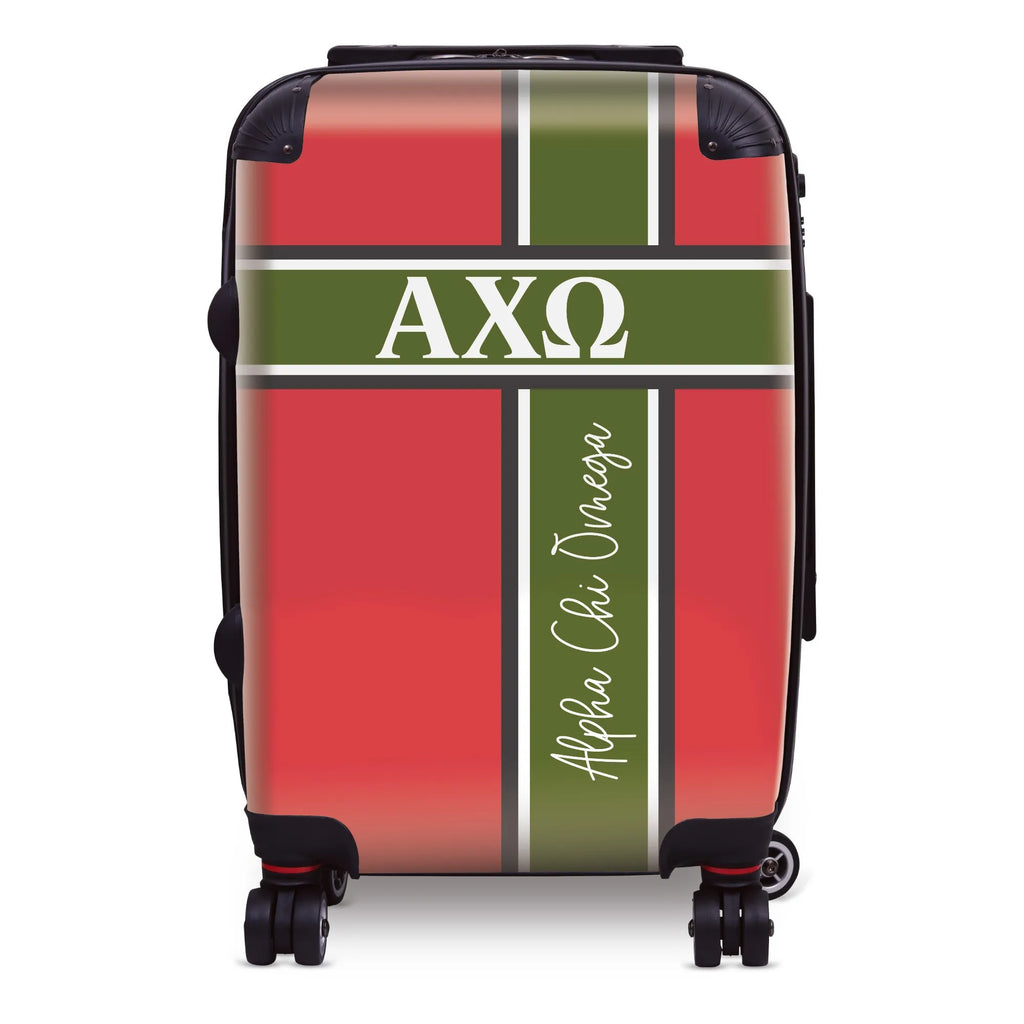 Alpha Chi Omega 20" Carry-on Suitcase Luggage Cross Stripe | AXO Gifts