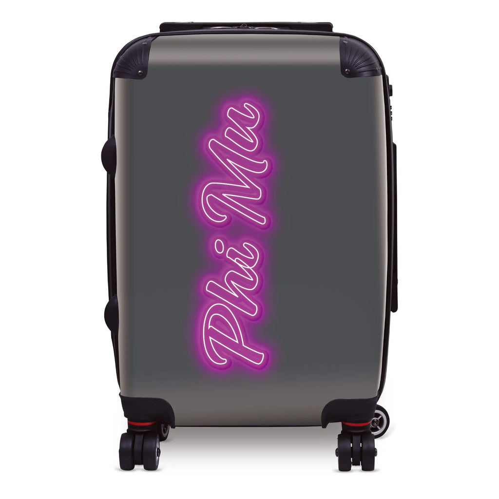 Phi Mu 20" Carry-on Suitcase Luggage Neon | Custom Gifts | Suitcase