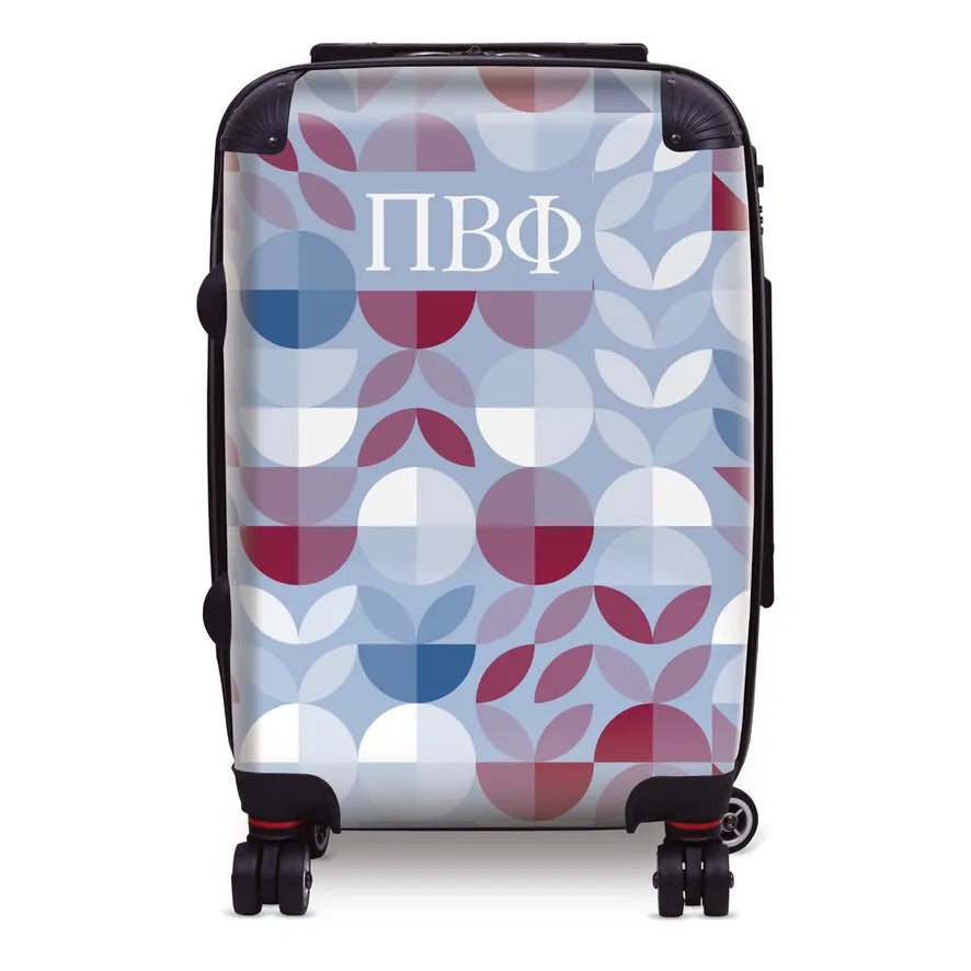 Pi Beta Phi 20" Carry-on Suitcase Luggage - Geo Petals | Pi Phi Gifts