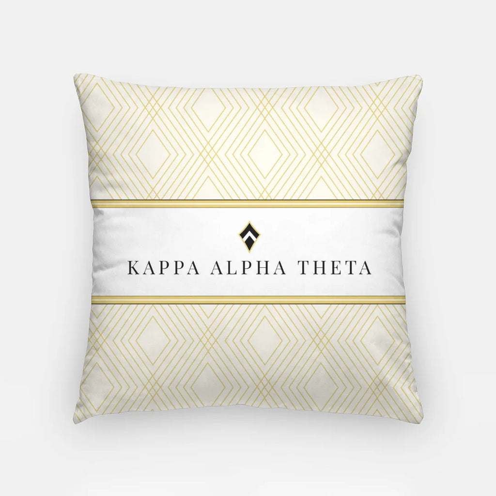 Kappa Alpha Theta Pillow Cover - Diamond Pattern - 18" | Custom Gifts | Official Merchandise | Festive Fit Home