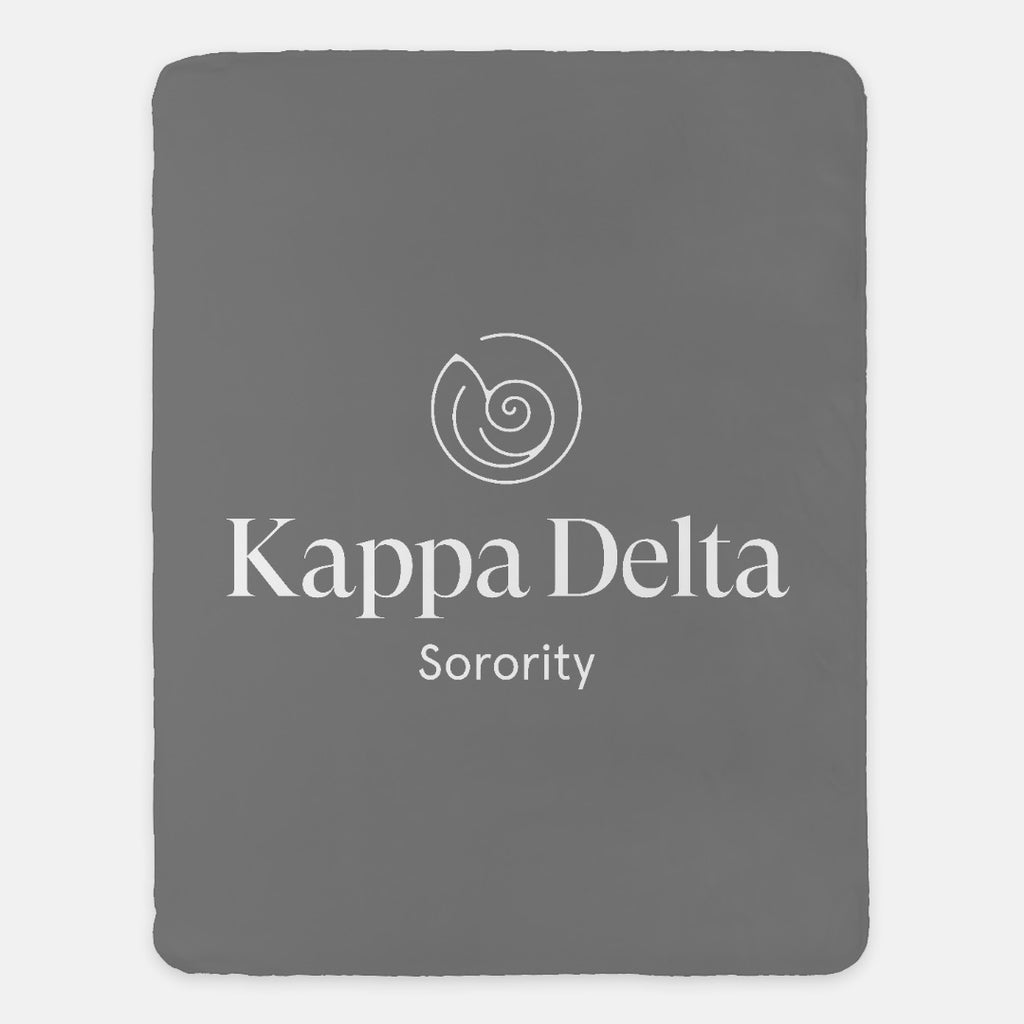 Kappa Delta Sherpa Blanket - Gray Traditional 60"x80" | Official Gifts | Festive Fit Home