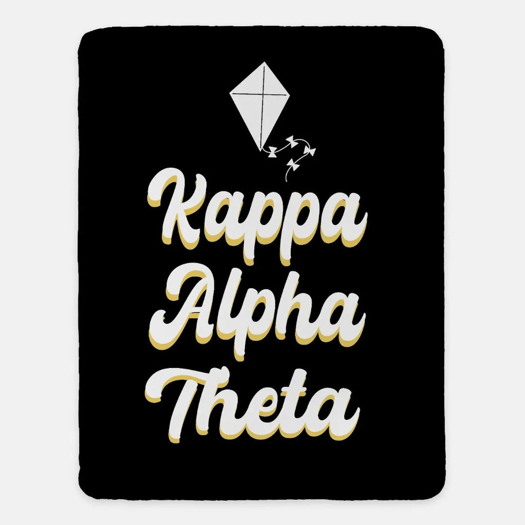 Kappa Alpha Theta Sherpa Blanket XL 60x80 Retro | Custom Gifts & Decor