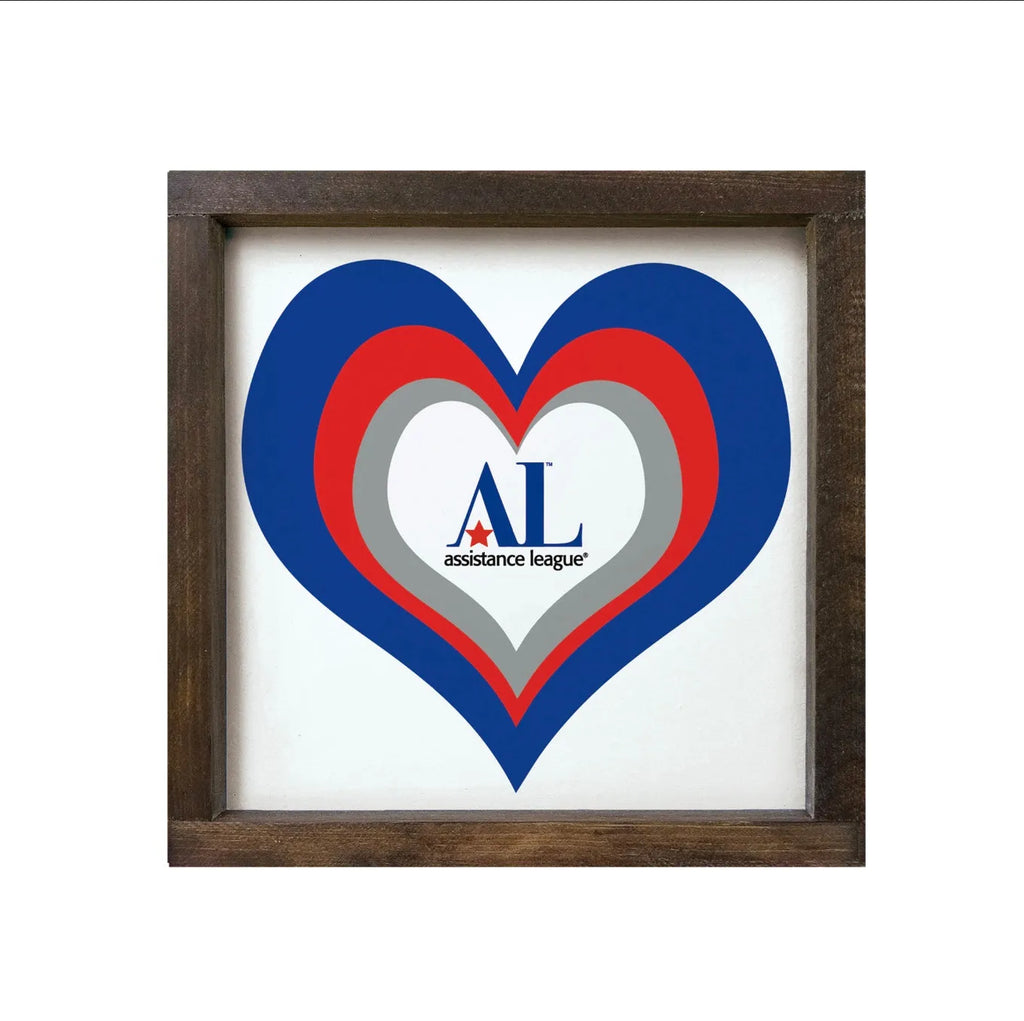 Assistance League 12x12 Wood Framed Sign - Heart | Gifts & Decor