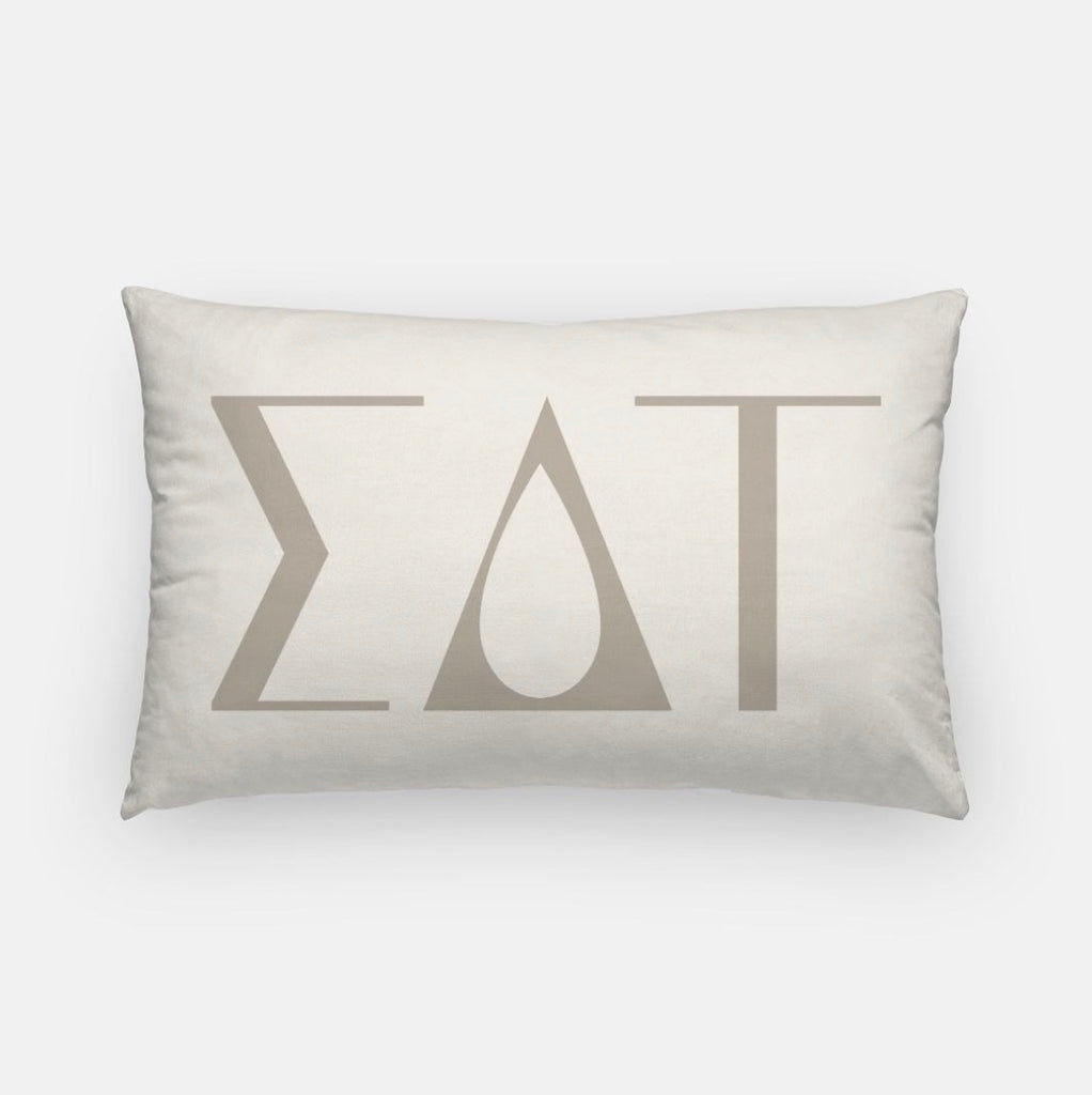 Sigma Delta Tau Lumbar Pillow Cover Greek Letter | Sig Delt Dorm Decor