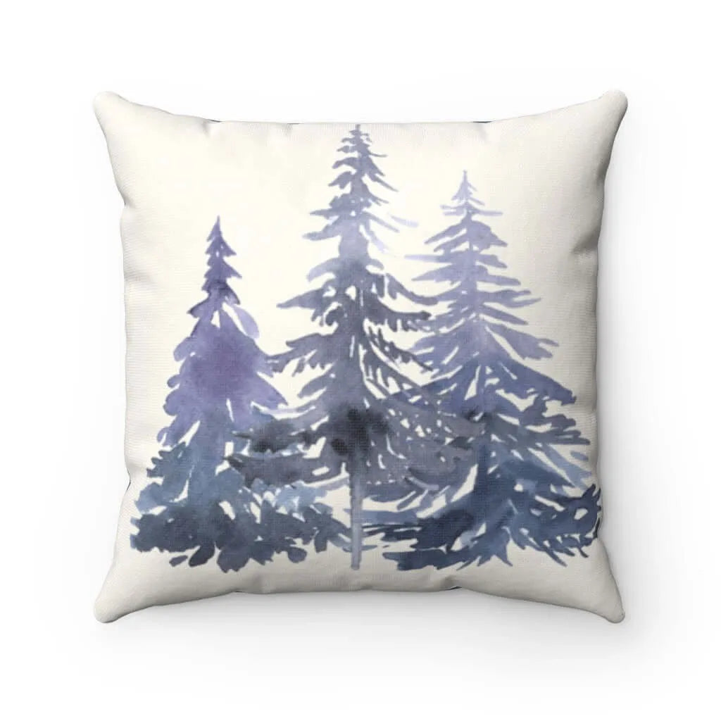 Winter Trees Throw Pillow Cover | Holiday Gift | Home Decor | Festive Fit Home