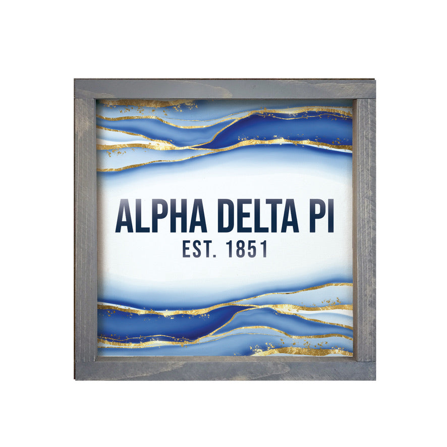 Alpha Delta Pi Wood Sign - Geode - 12"x12" | Gifts and Merchandise