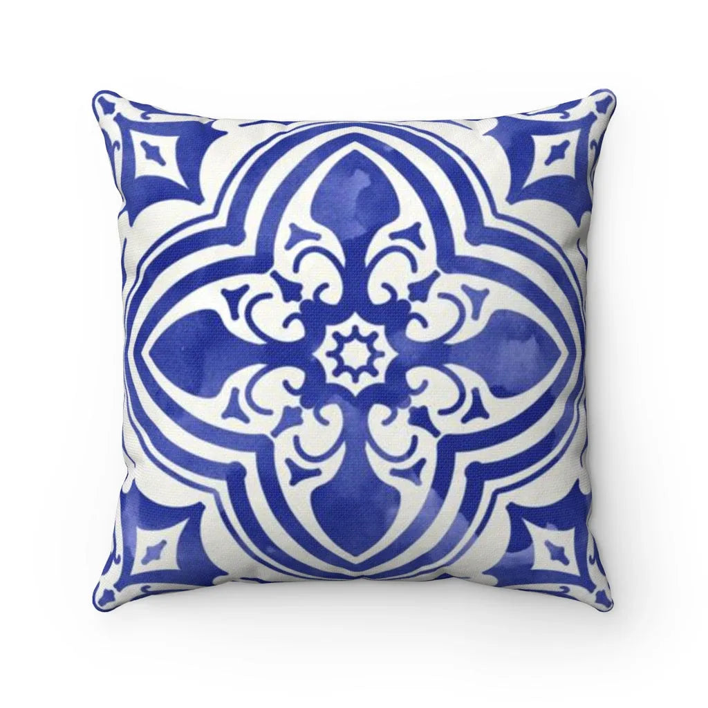 Blue Cross Mosaic Pillow Cover | Summer Throw Pillow | Summer Decor | Festive Fit Home