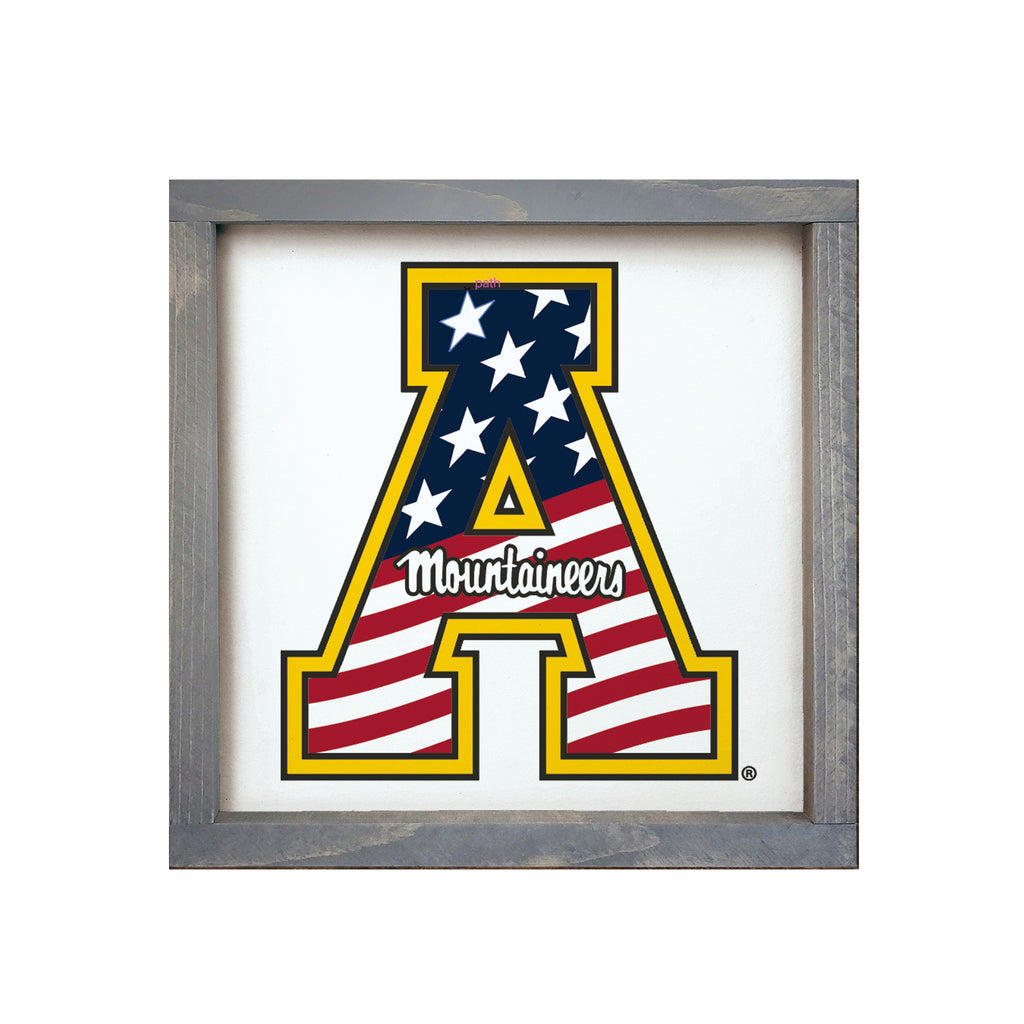 Appalachian State University 12x12 Wood Framed Sign - Heroes Day Mark