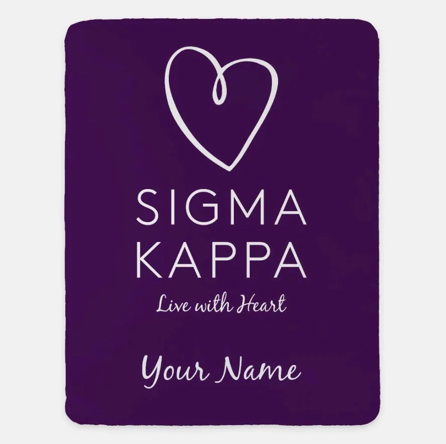 Personalized Sigma Kappa XL 60x80 Sherpa Throw Blanket | Sig Kap Gifts \ Festive Fit Home