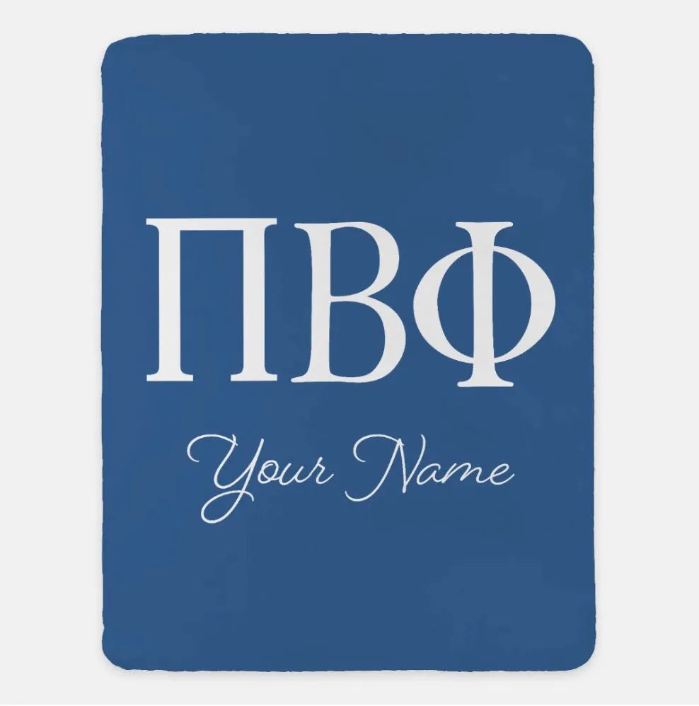 Personalized Pi Beta Phi XL 60x80 Sherpa Throw Blanket | Custom Pi Phi Gifts & Decor