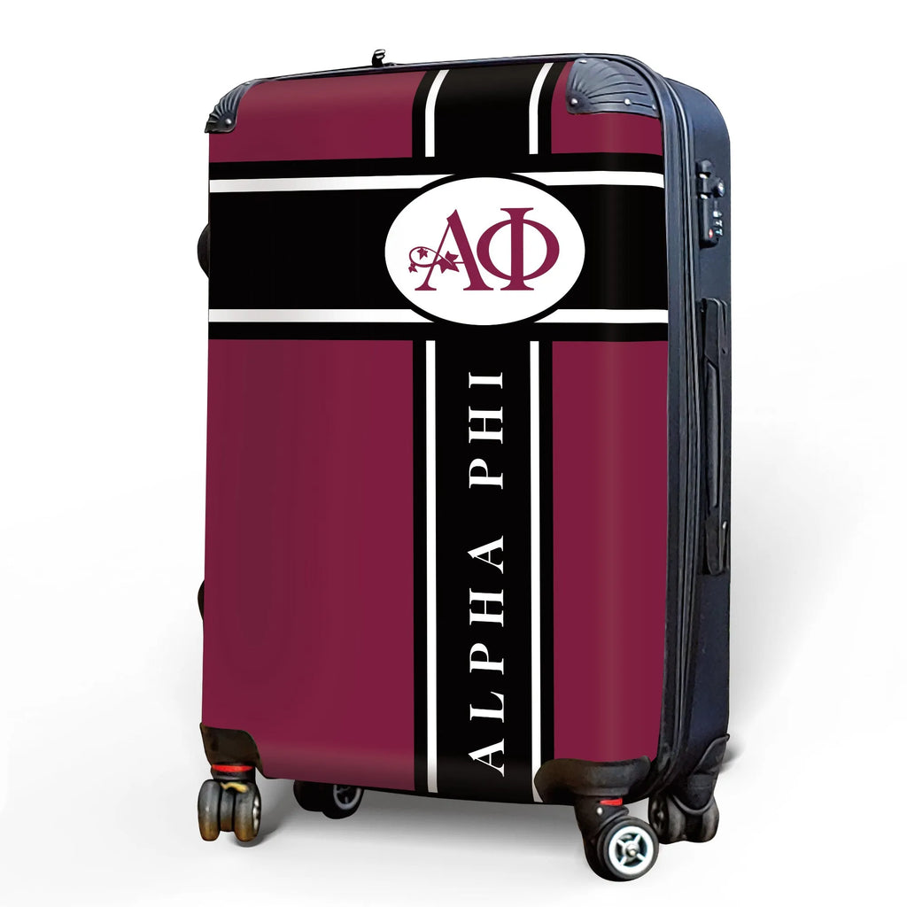 Alpha Phi 20" Carry-on Suitcase Luggage - Cross Stripe | APhi Gifts