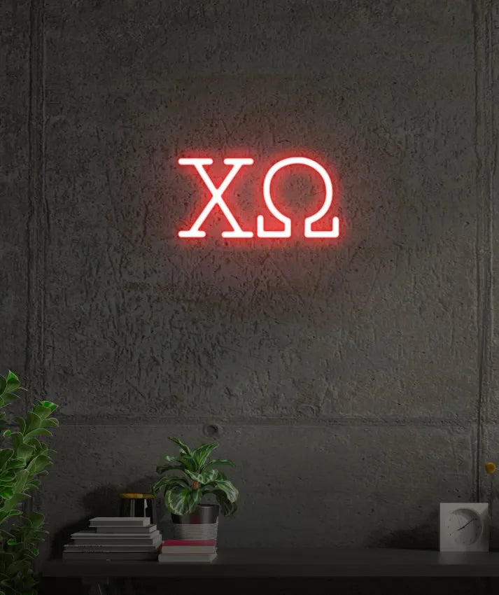 Chi Omega Greek Letters LED Neon Sign| Dorm Decor Wall Sign