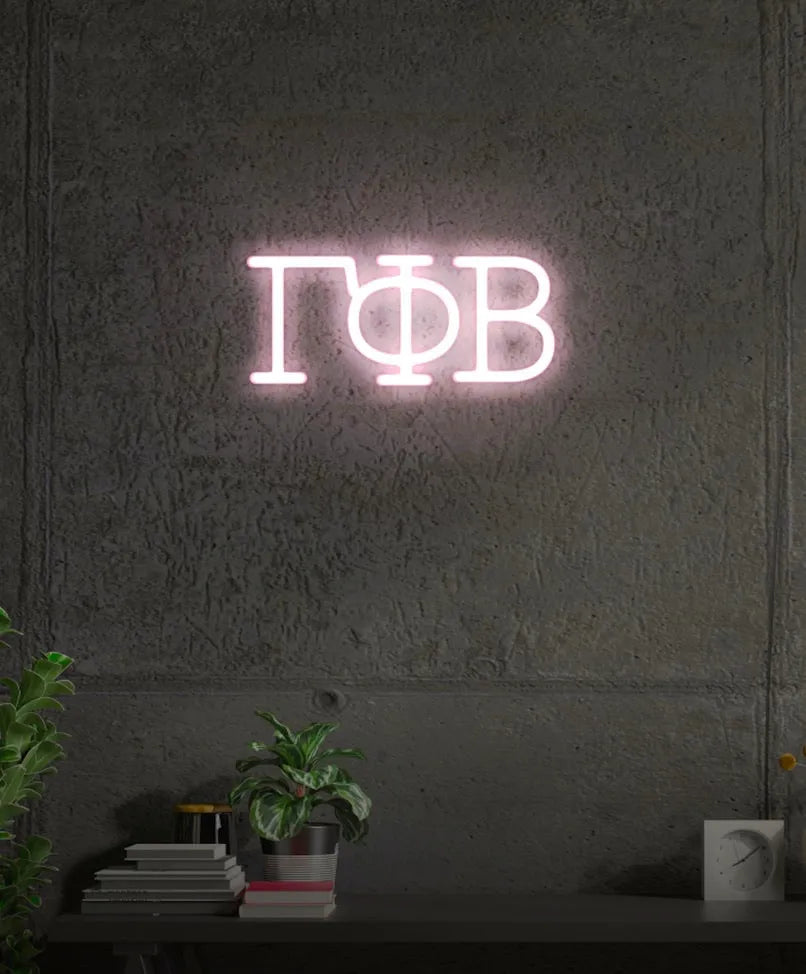 Gamma Phi Beta Greek Letters LED Neon Sign | Dorm Decor | Wall Sign