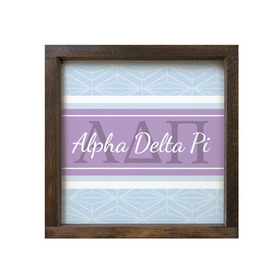 Alpha Delta Pi Sign - Classic Horizon Diamond Pattern 12"x12"| Gifts