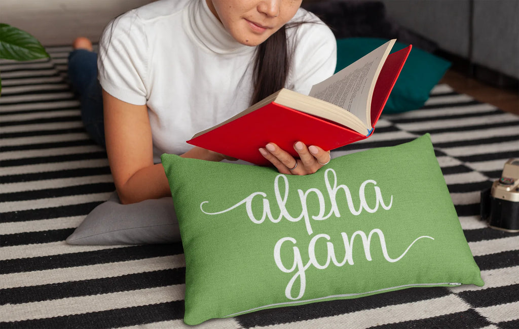 Alpha Gam Lumbar Pillow Cover | Gifts  Decor | Official Merchandise | Festive Fit Home