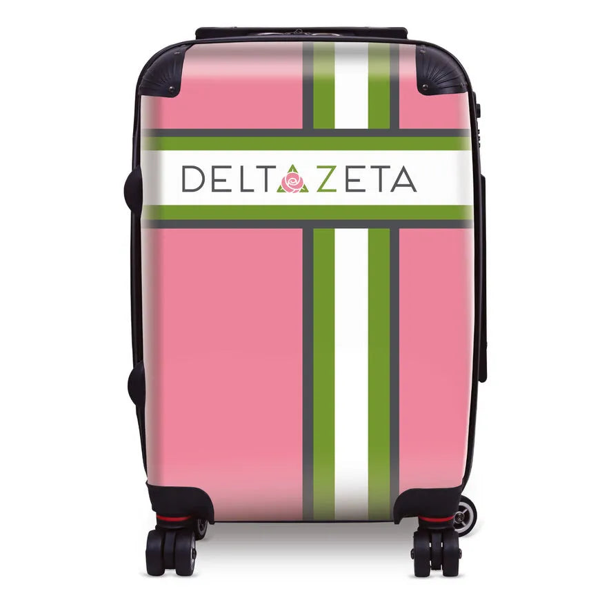 Delta Zeta 20" Carry-on Suitcase Luggage - Cross Stripe | DZ Gifts