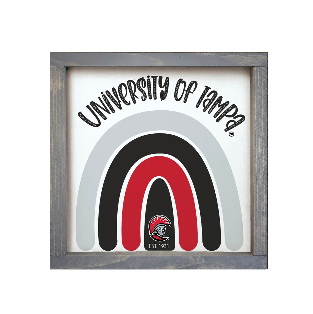 University of Tampa Wood Frame Sign - Rainbow | Unique Wall Art Gifts | Festive Fit Home