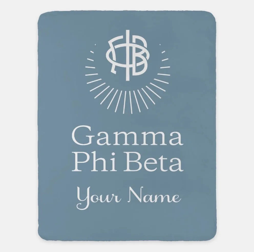 Personalized Gamma Phi Beta XL 60x80 Sherpa Blanket | GPhiB Gifts