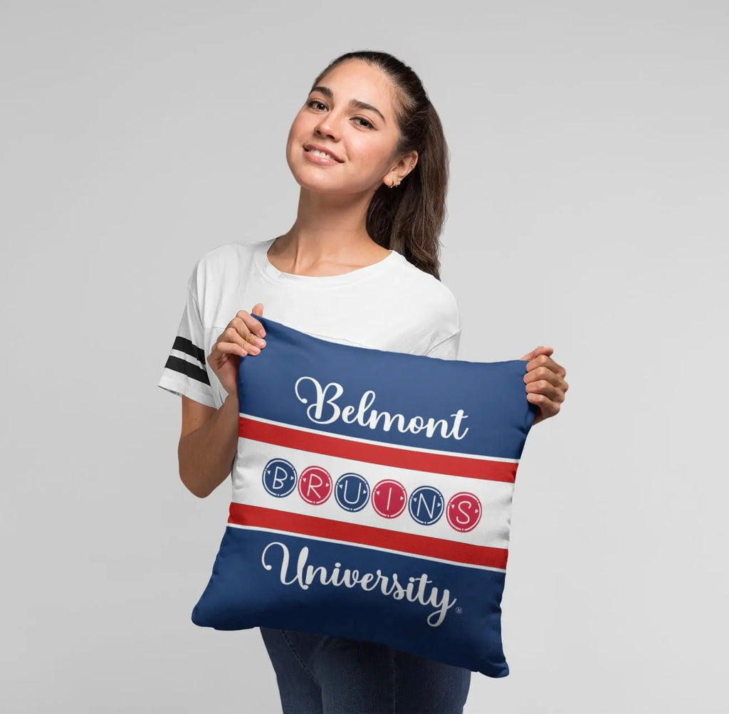 Belmont University Pillow Cover 18" - Dots | Custom Gifts and Decor | official Merchandise | Festive Fit Home