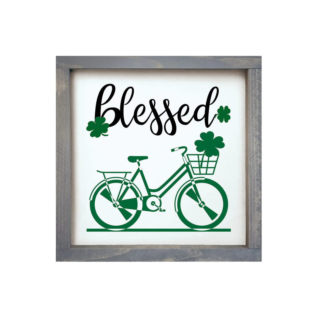 St. Patrick's Day Farmhouse Sign | Festive Fit Home | Four Leaf clover  | Irish Sign | Rustic St. Patricks Day Sign | Blessed 