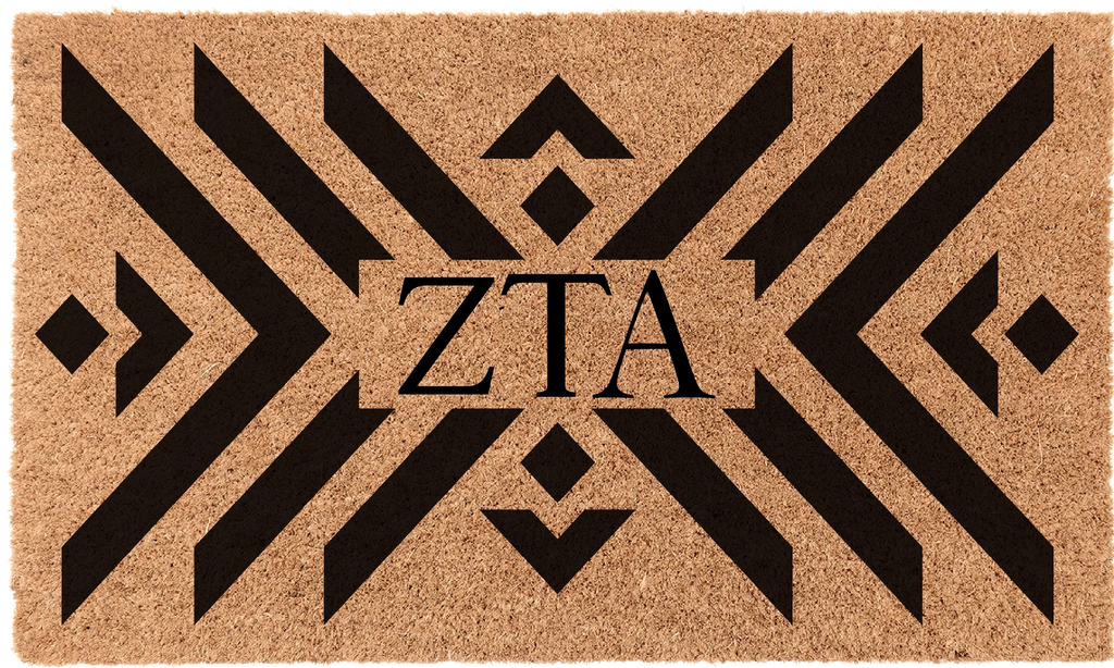 Zeta Tau Alpha Coir Doormat - Boho | Custom Dorm Decor | ZTA Gifts