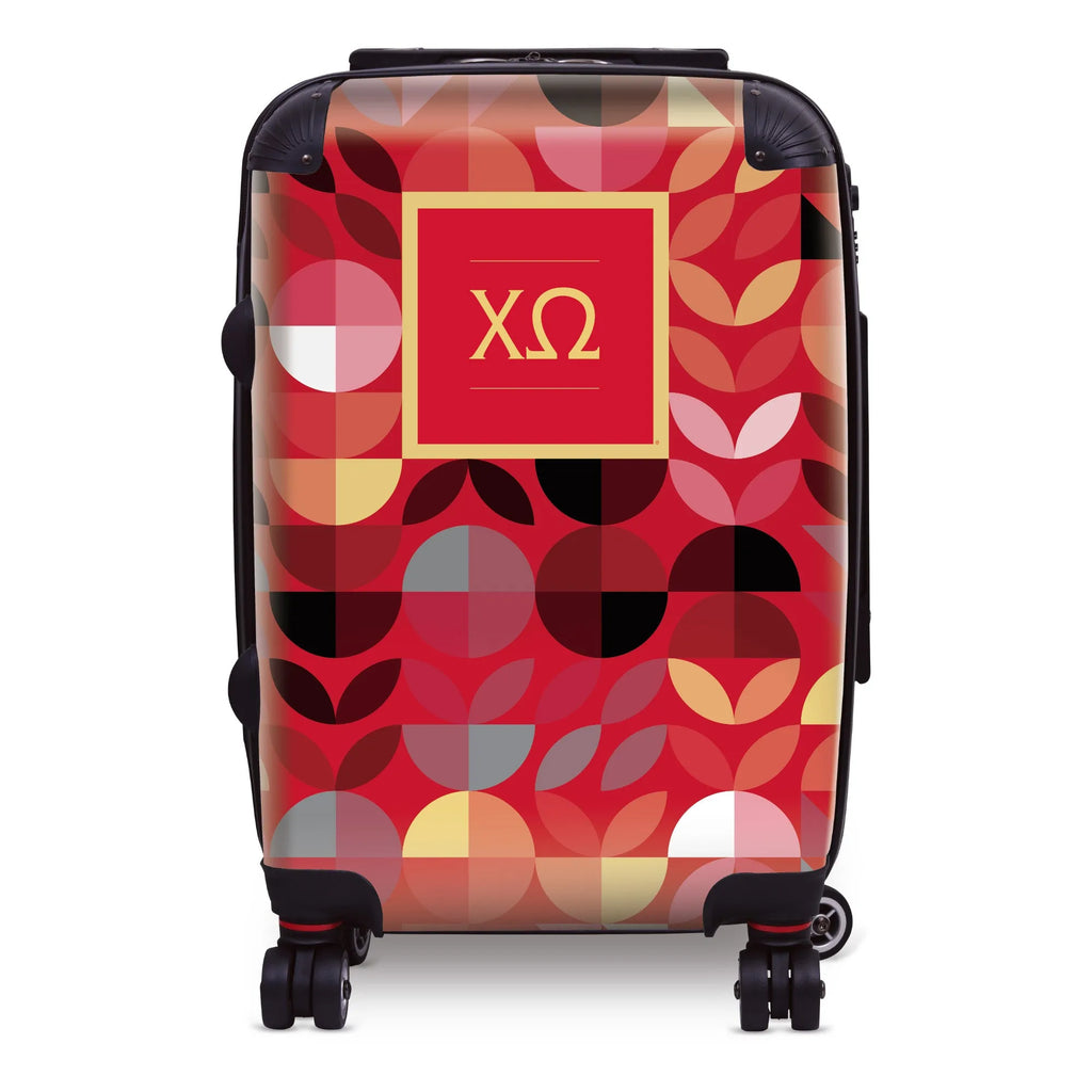 Chi Omega 20" Carry-on Suitcase Luggage - Geo Petals | XO Gifts