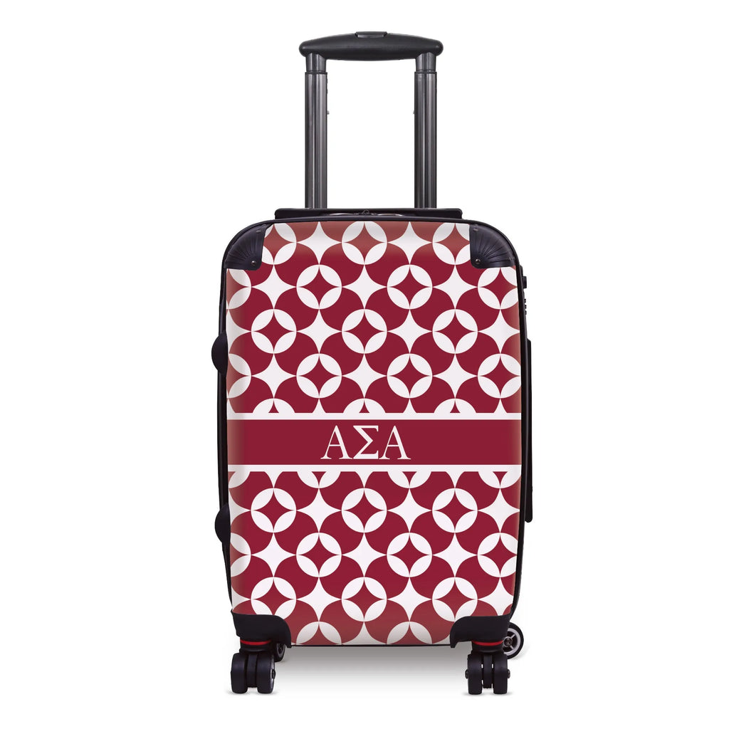 Alpha Sigma Alpha 20" Carry-on Suitcase Luggage - Logomark Badgemark Pattern