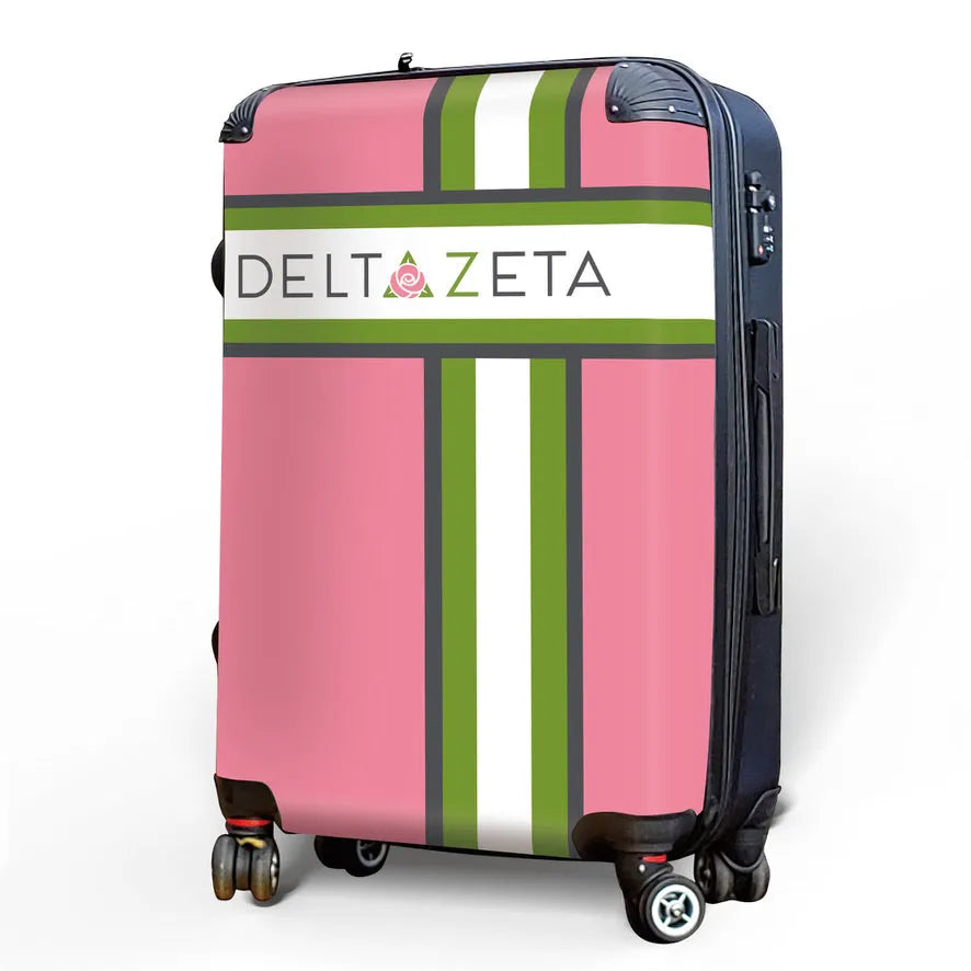 Delta Zeta 20" Carry-on Suitcase Luggage - Cross Stripe | DZ Gifts