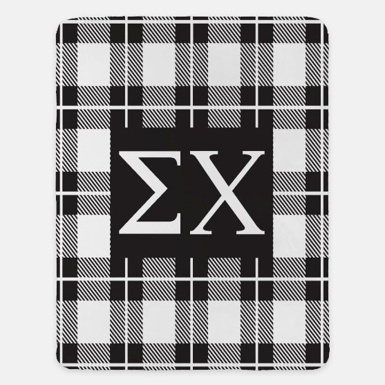 Sigma Chi XL 60x80 Sherpa Throw Blanket - Plaid | Official Merch | Gifts