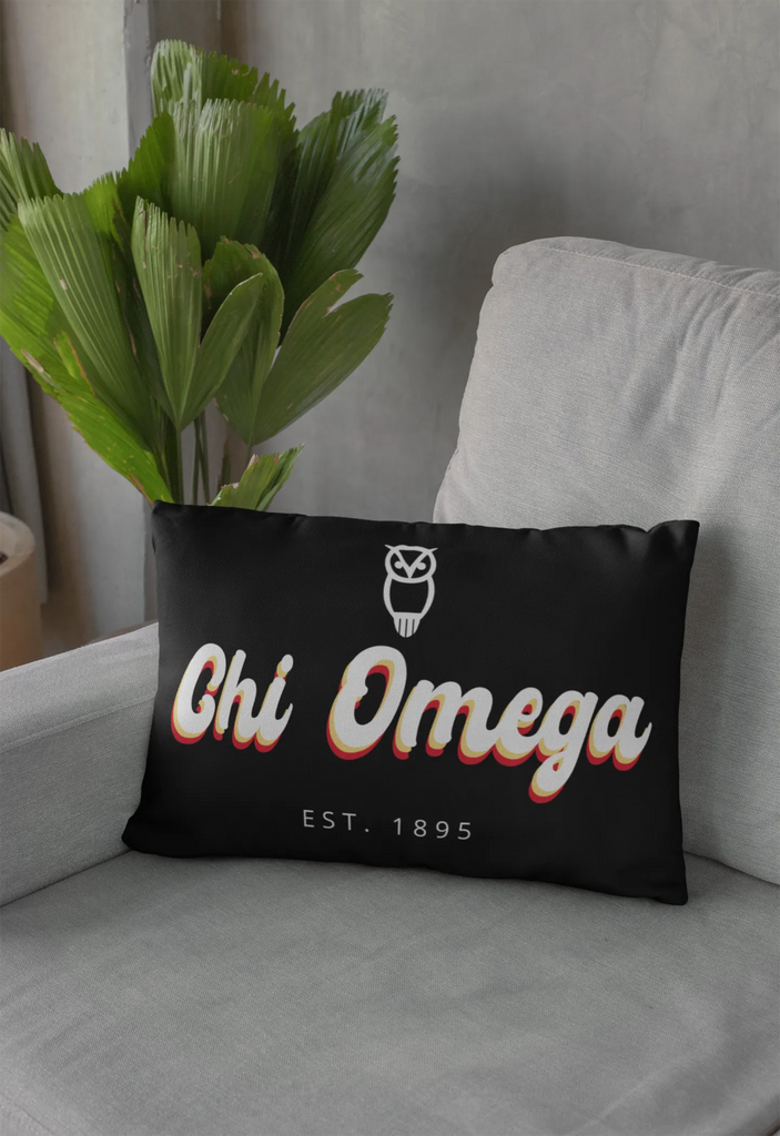 Chi O Lumbar Pillow Cover - Retro | Custom Big and Little Gifts | Official Dorm Decor | Festive Fit Home