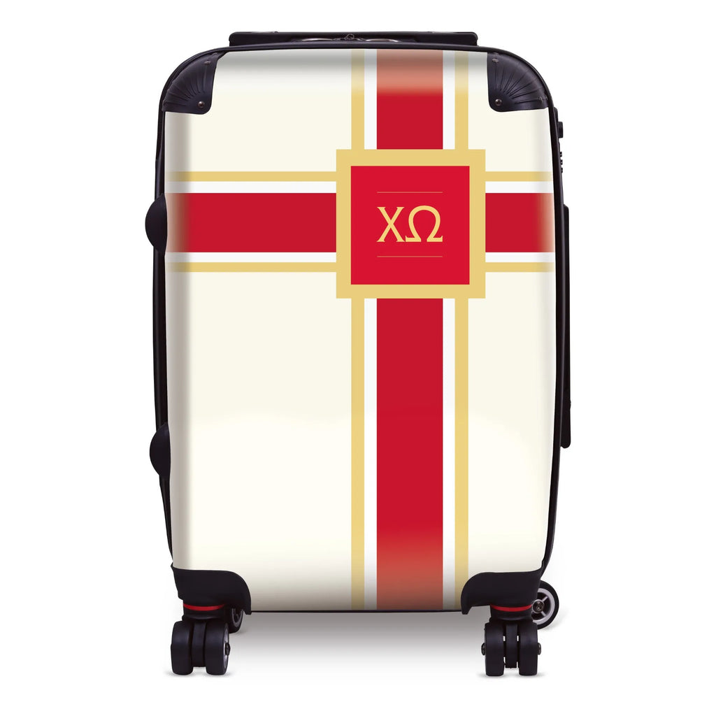 Chi Omega 20" Carry-on Suitcase Luggage - Cross Stripe | XO Gifts