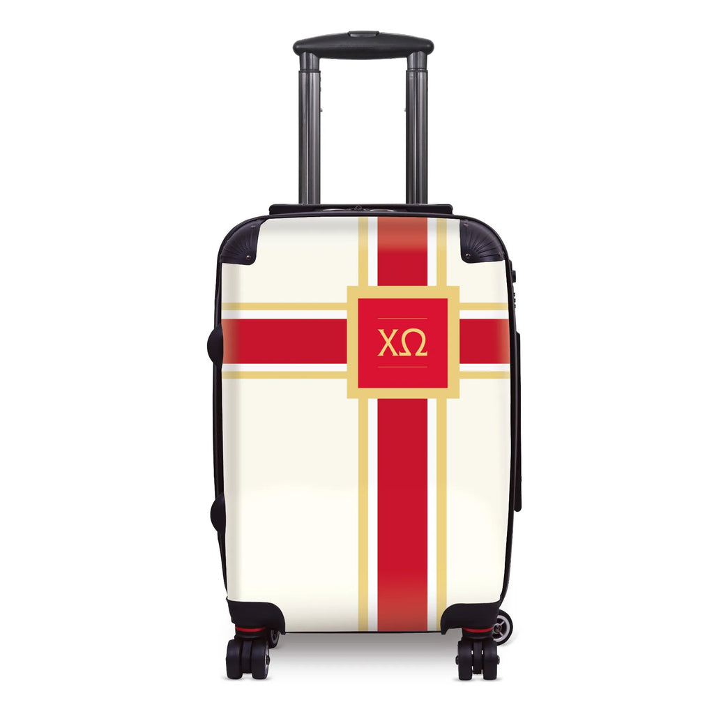 Chi Omega 20" Carry-on Suitcase Luggage - Cross Stripe | XO Gifts