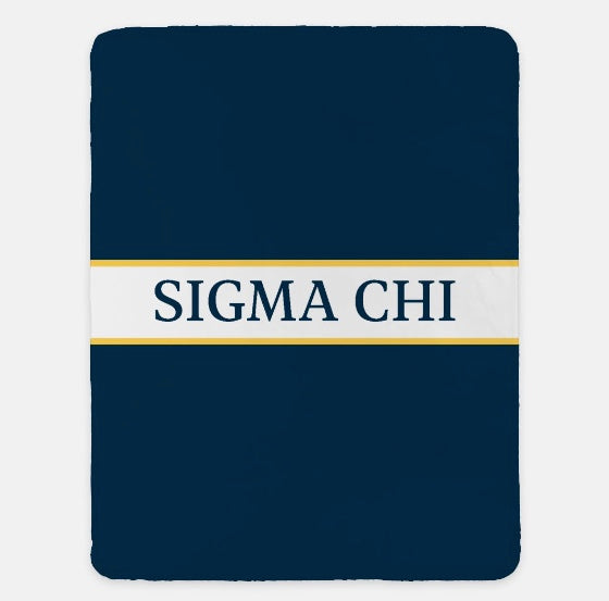 Sigma Chi XL 60x80 Blanket - Traditional Center Band | Official Merch