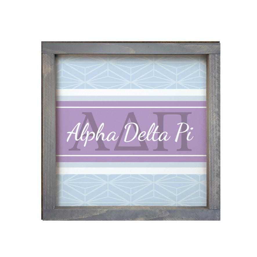 Alpha Delta Pi Sign - Classic Horizon Diamond Pattern 12"x12"| Gifts