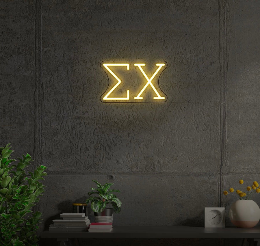 Sigma Chi Greek Letters LED Neon Light | Dorm Decor Wall Sign