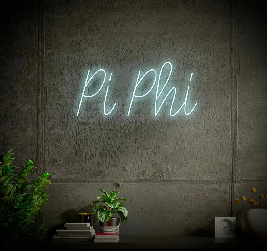 Pi Phi LED Script Neon Sign | Dorm Decor | Wall Art | Party Sign Gifts