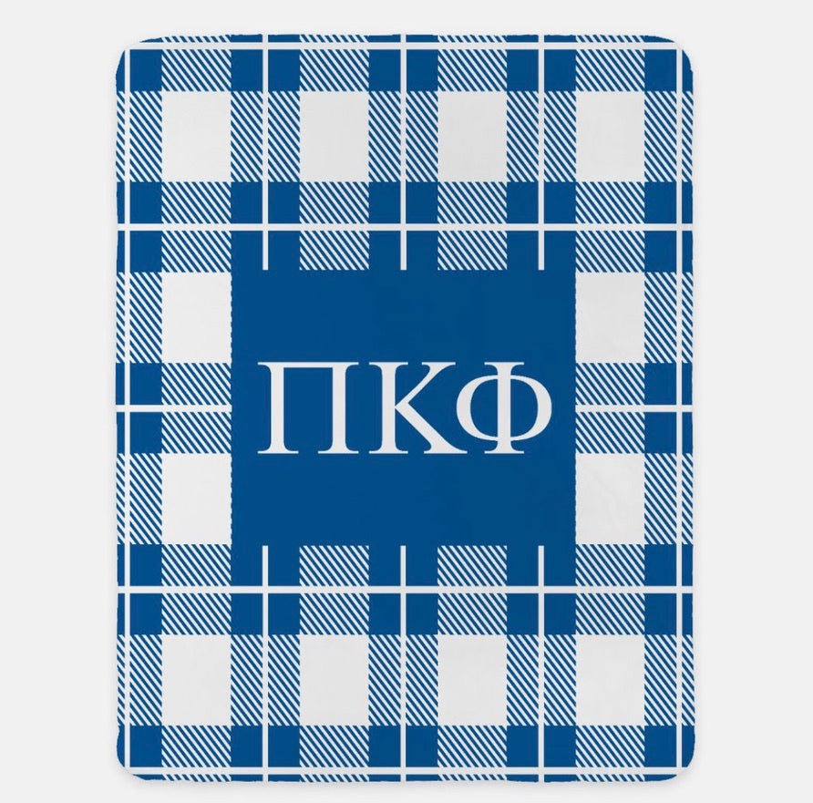 Pi Kappa Phi XL 60x80 Sherpa Throw Blanket - Plaid | Official Merch